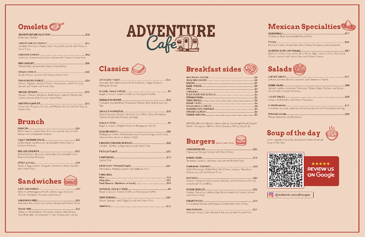 Adventure Cafe Menu Photo 1