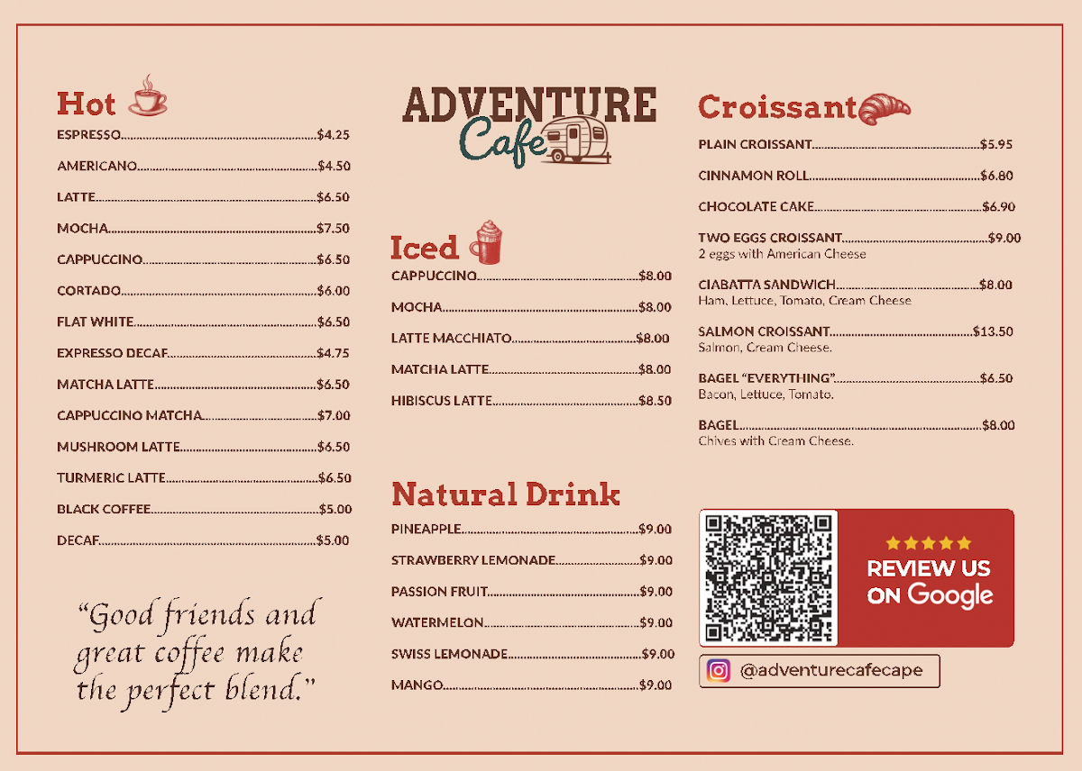 Adventure Cafe Menu Photo 2