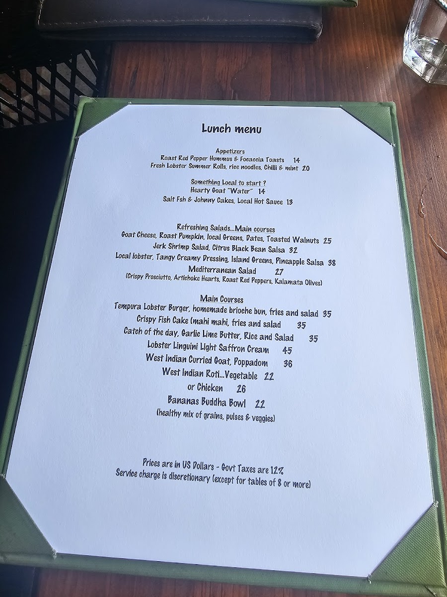 Bananas Restaurant Menu Photo 1