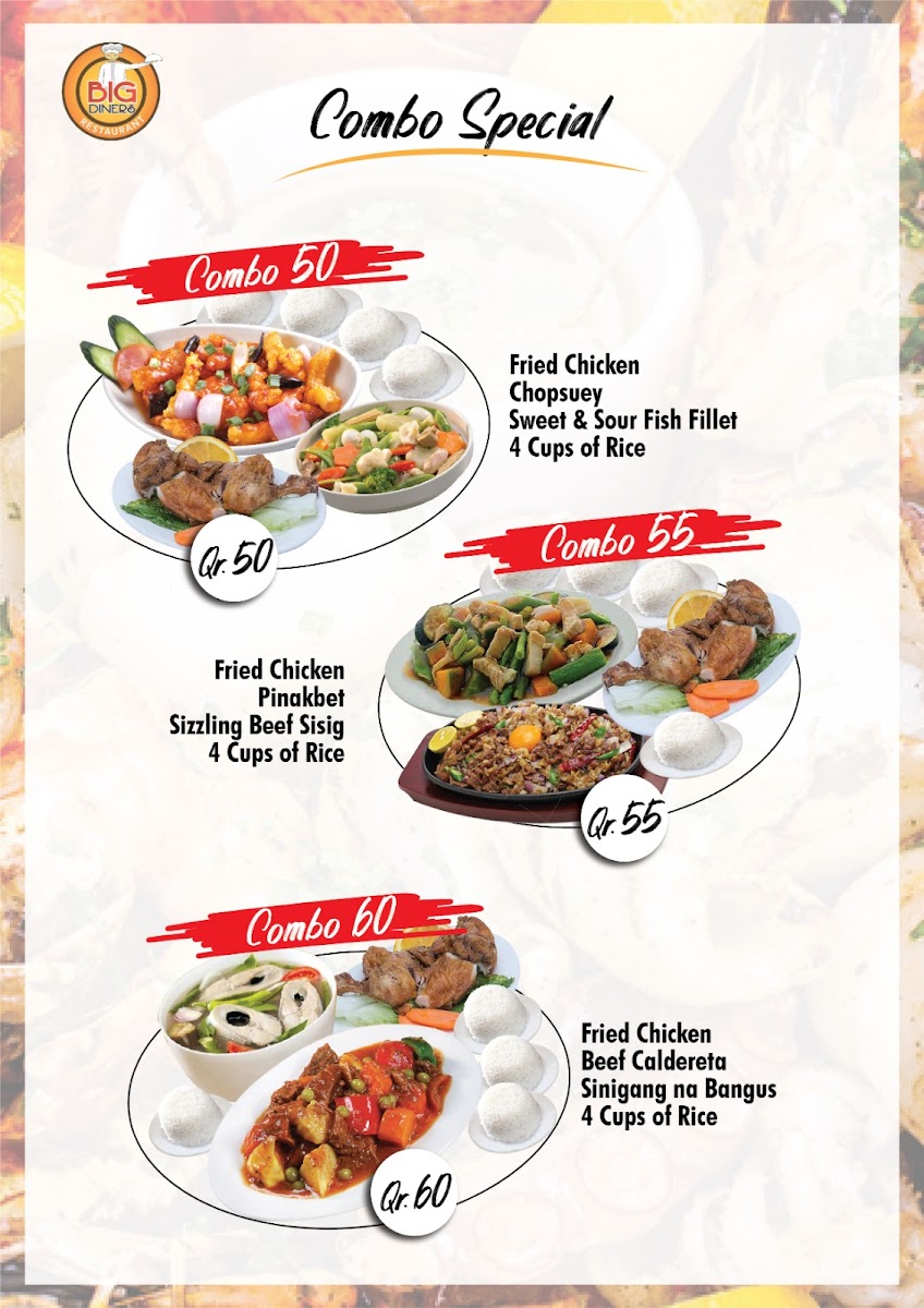 Big Diners Restaurant Menu Photo 1