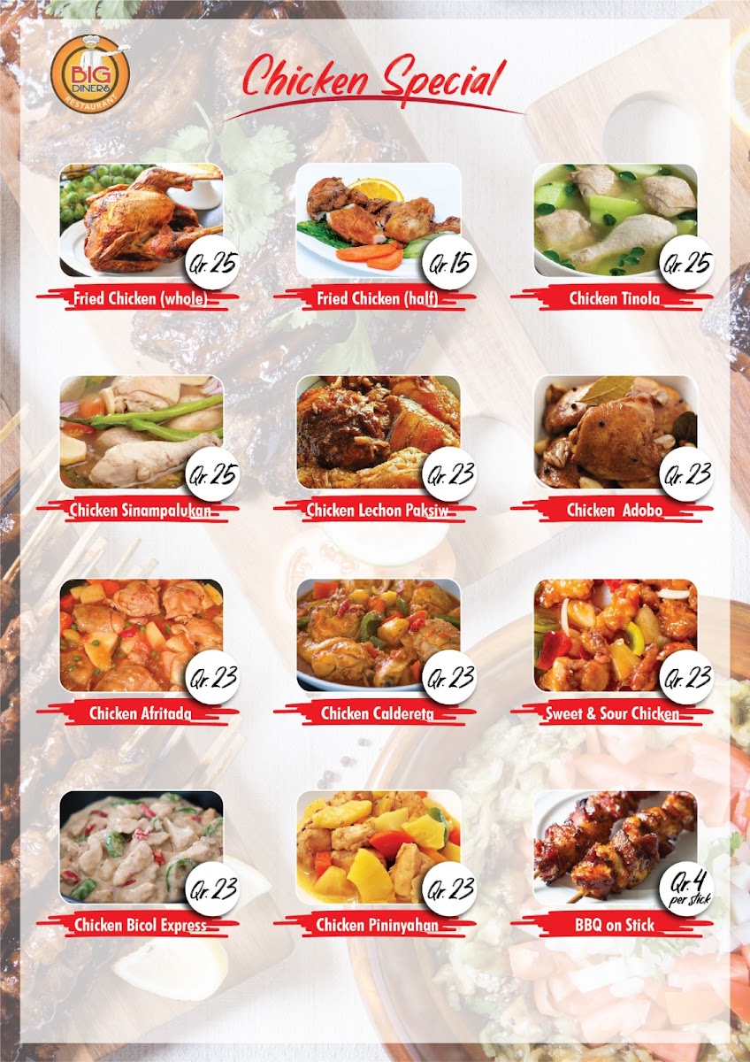 Big Diners Restaurant Menu Photo 4