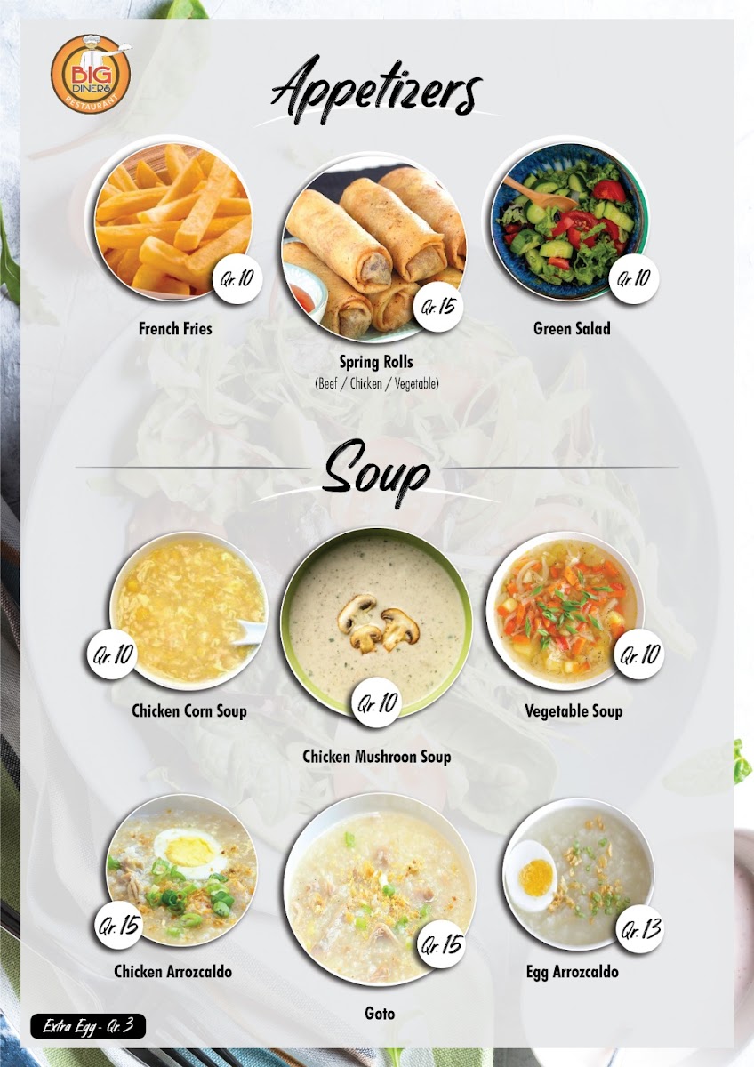 Big Diners Restaurant Menu Photo 6