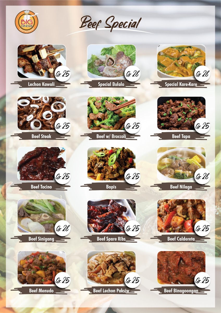 Big Diners Restaurant Menu Photo 8