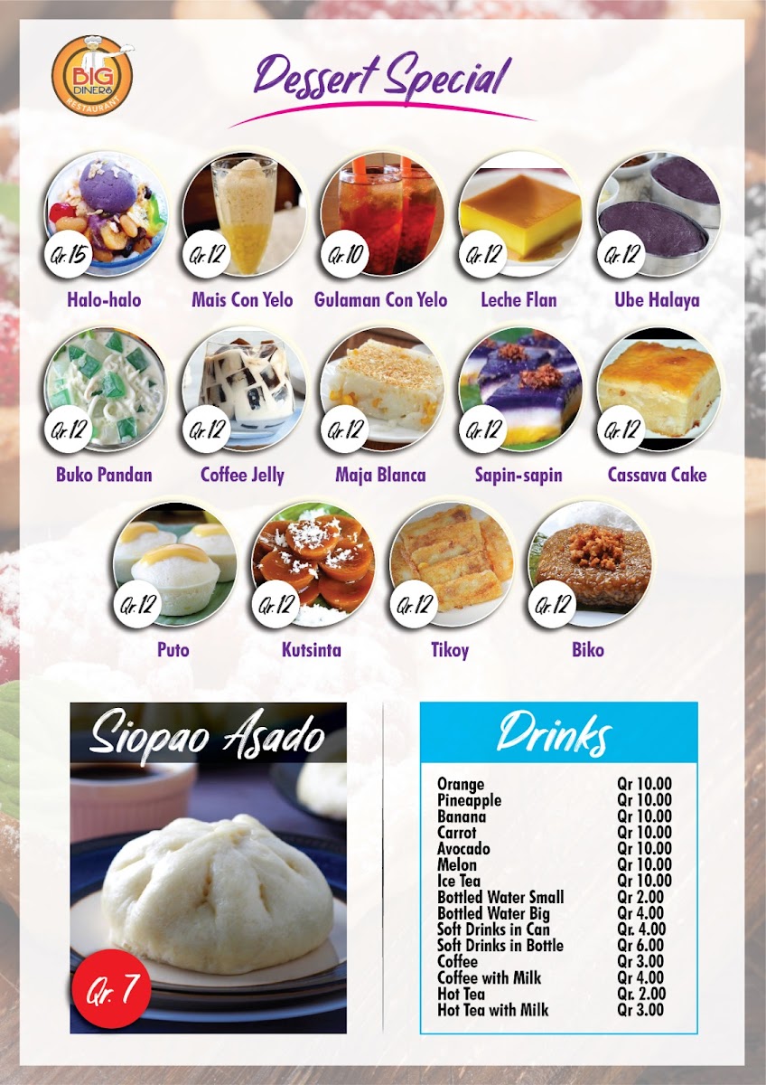 Big Diners Restaurant Menu Photo 9