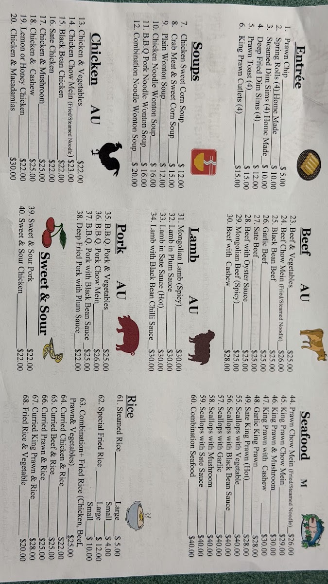 Chung Tai Chinese Restaurant & Takeaway Menu Photo 1