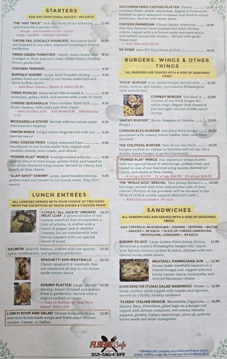 Flyers Cafe Menu Photo 1