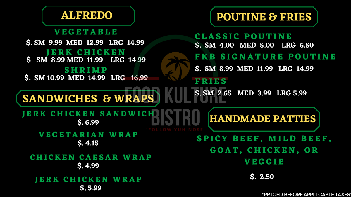 Food Kulture Bistro Menu Photo 3
