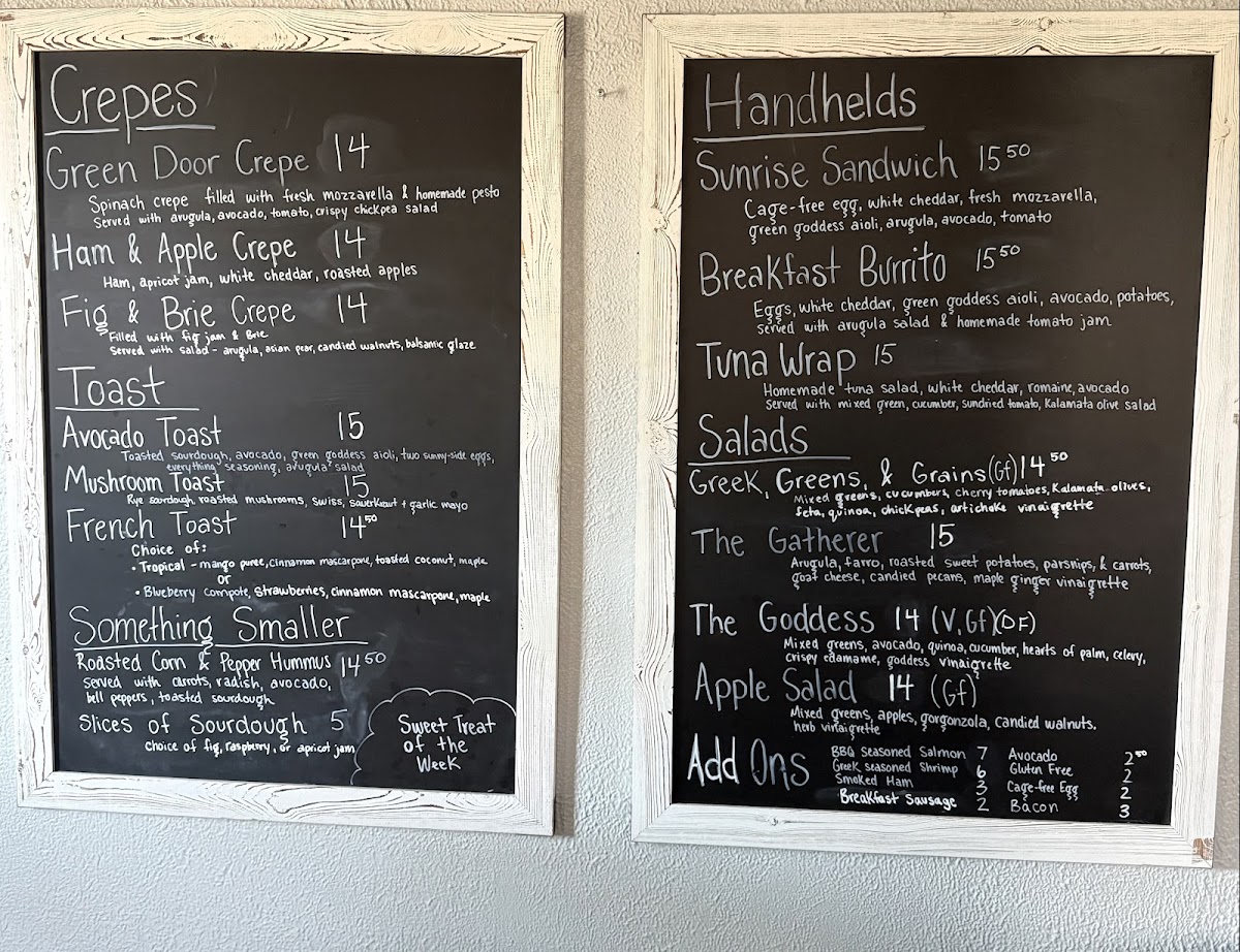 Green Door Cafe Menu Photo 1