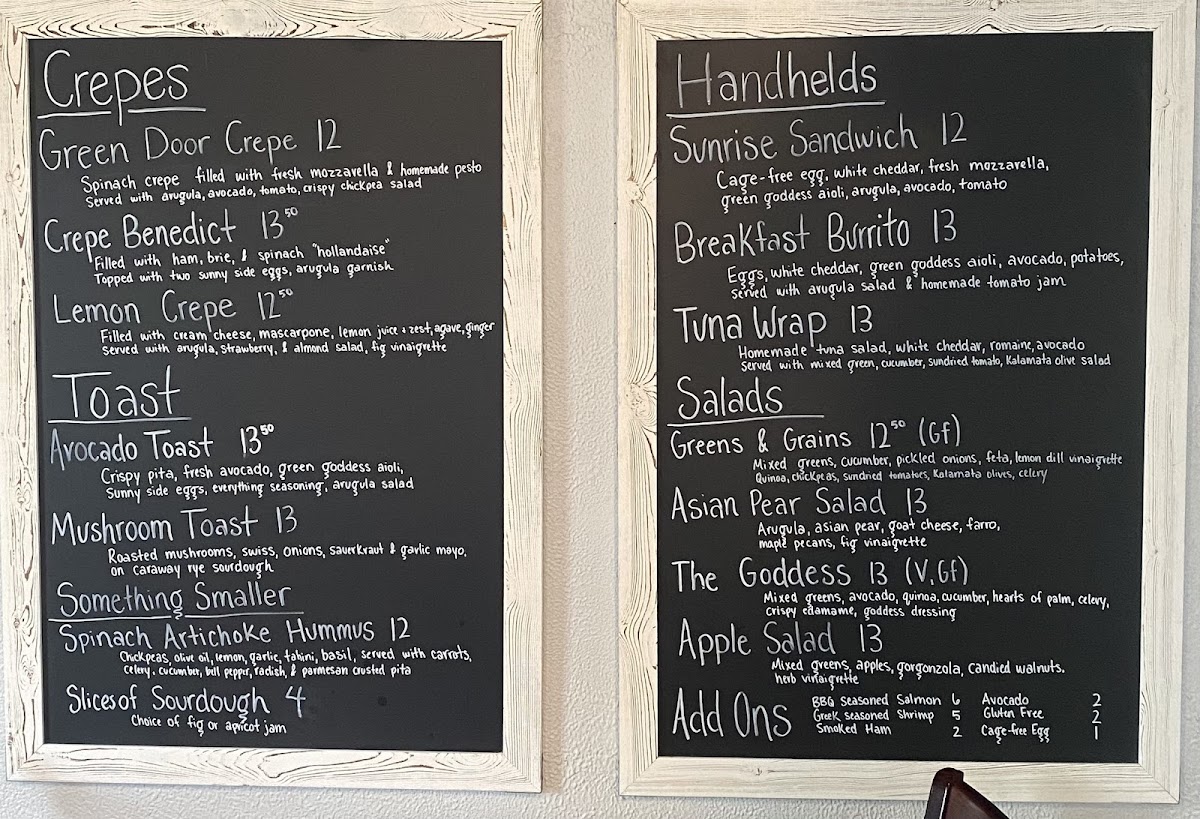 Green Door Cafe Menu Photo 2