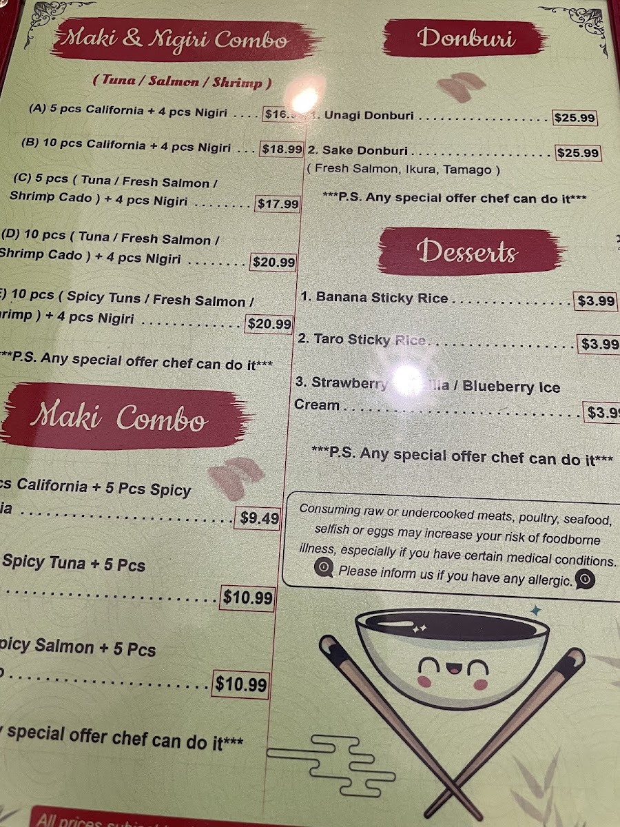 Min Sushi & Ramen Bowl Menu Photo 10