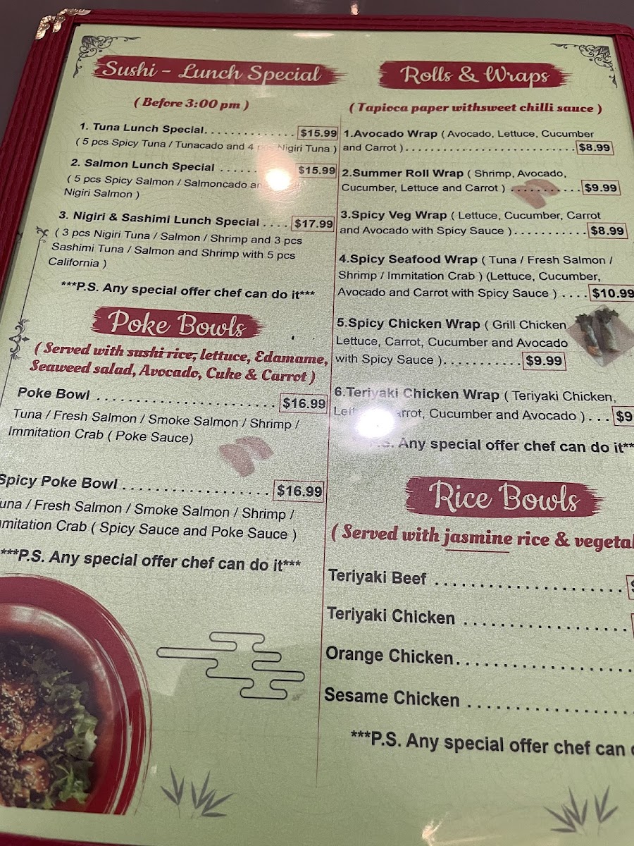 Min Sushi & Ramen Bowl Menu Photo 3