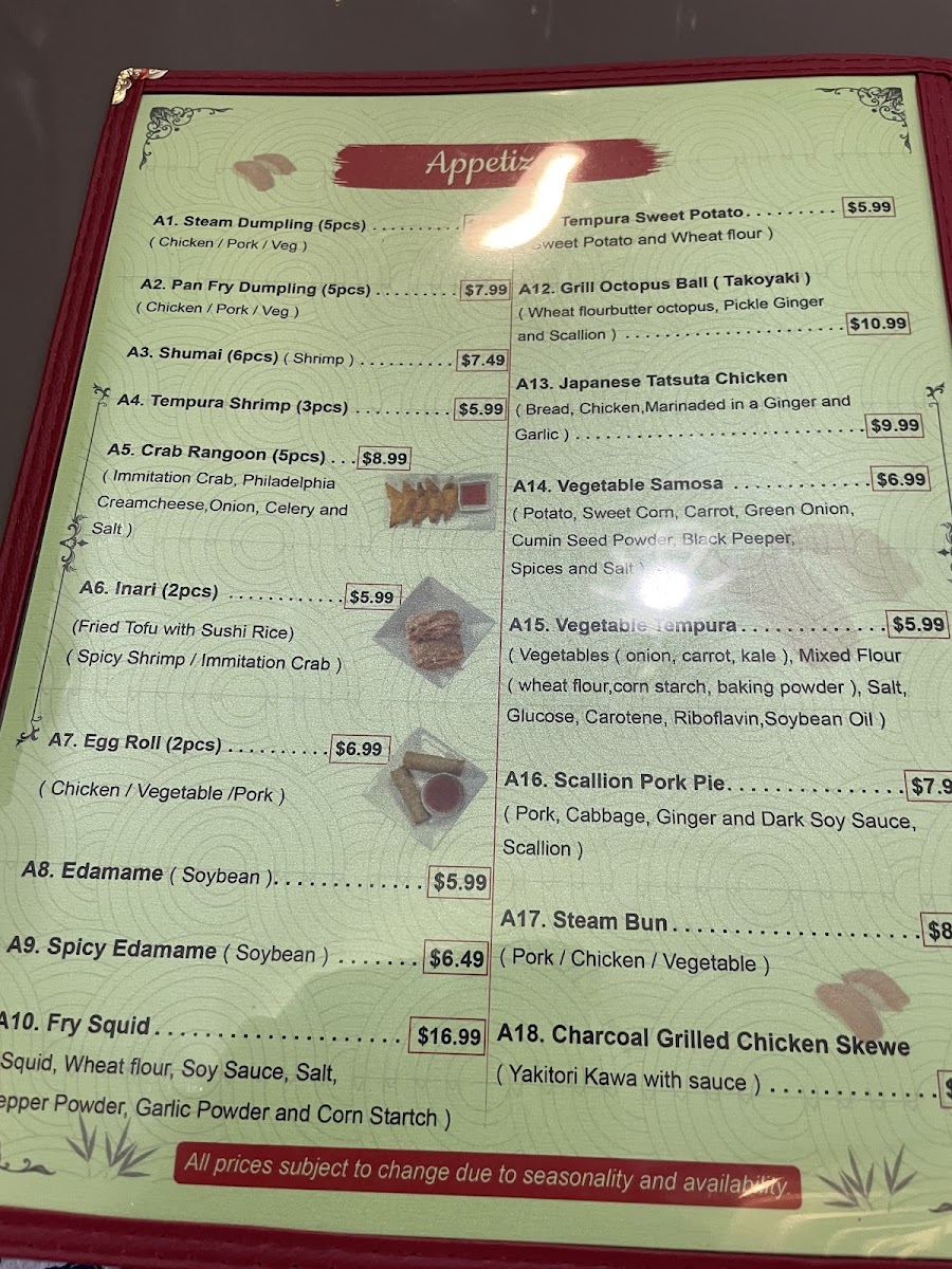 Min Sushi & Ramen Bowl Menu Photo 4