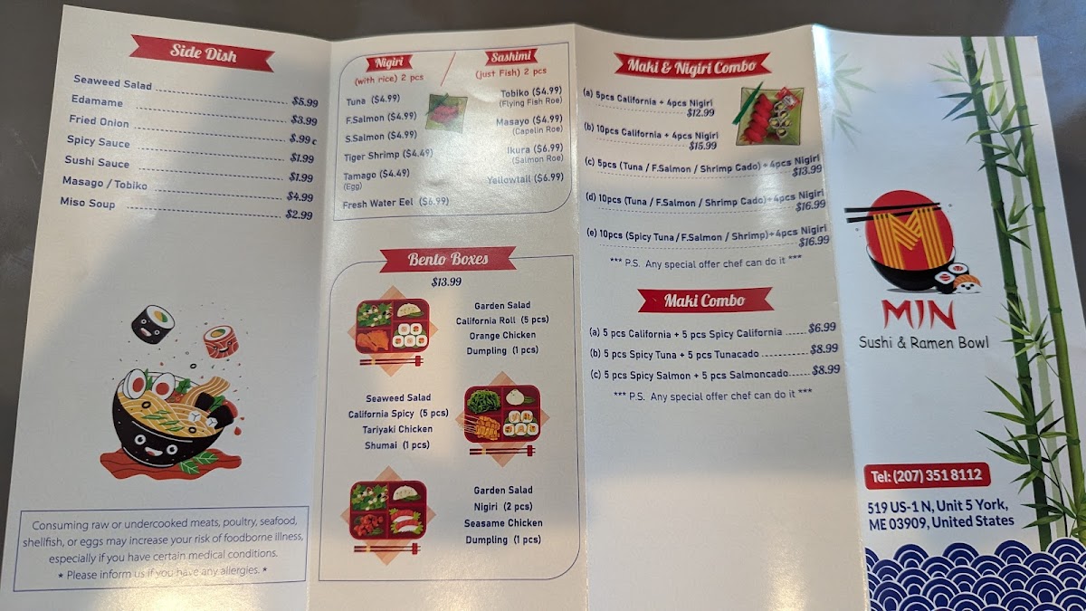 Min Sushi & Ramen Bowl Menu Photo 6