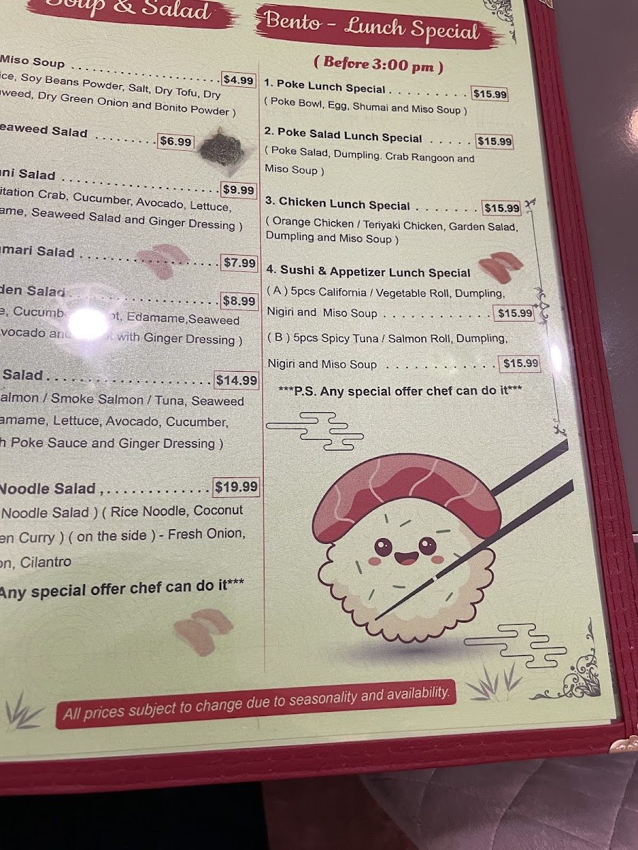 Min Sushi & Ramen Bowl Menu Photo 7