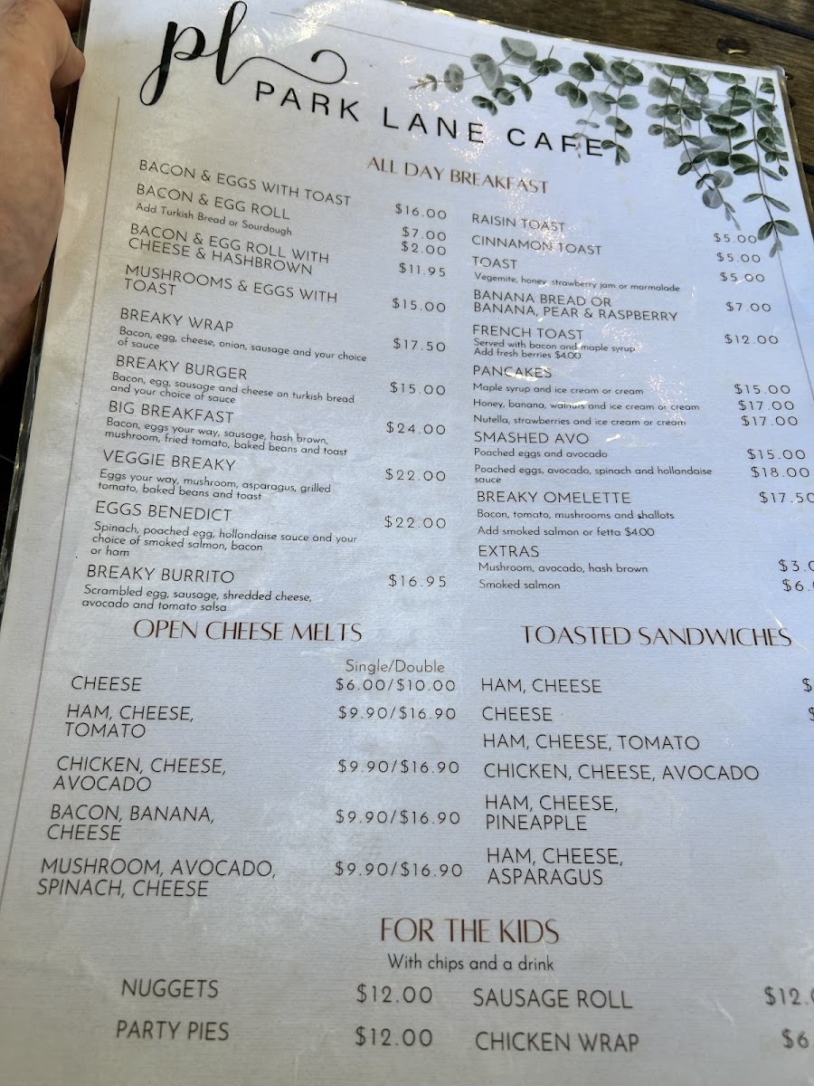 Park Lane Cafe Menu Photo 3