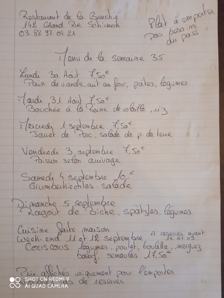 Restaurant De La Bruche Menu Photo 8