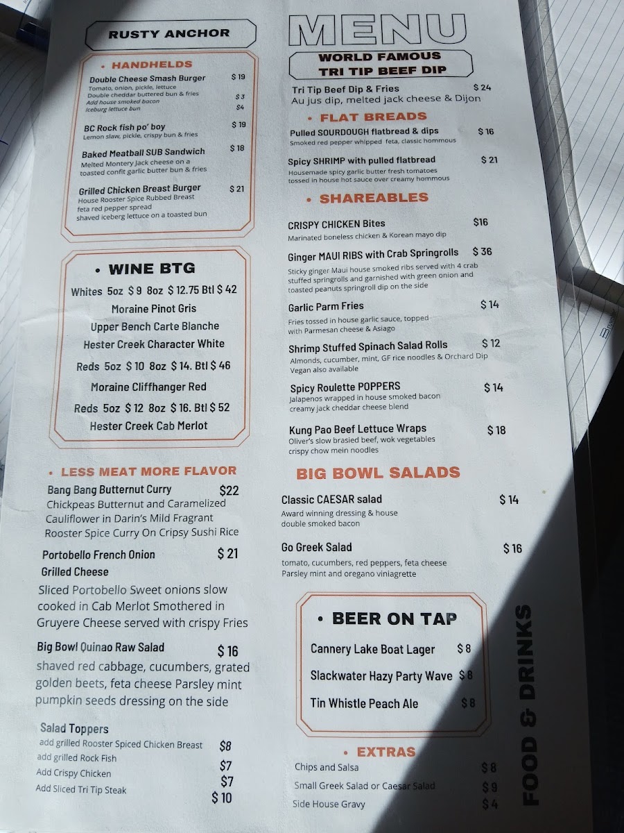 Rusty Anchor Menu Photo 1