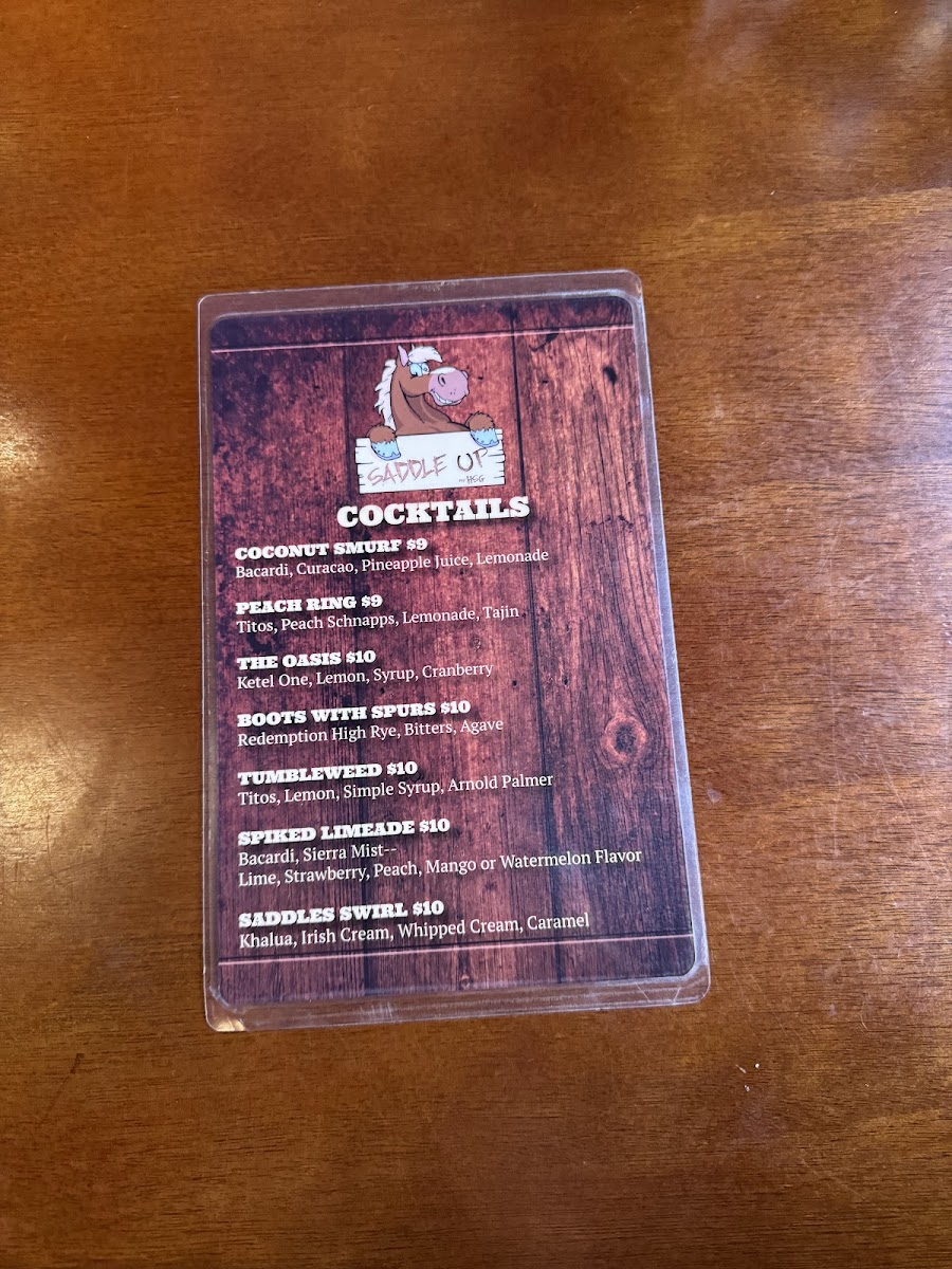 Saddle Up Menu Photo 5