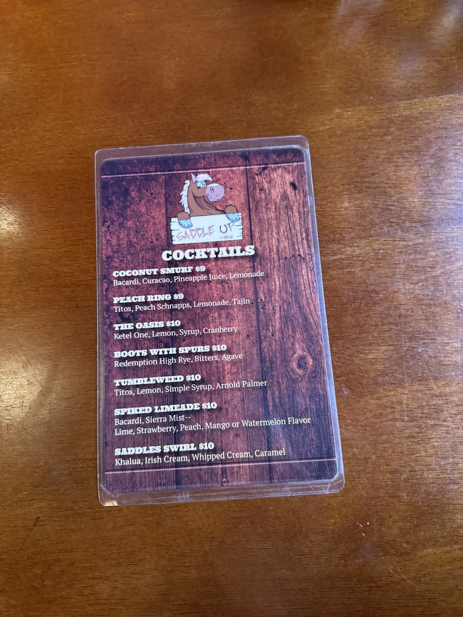 Saddle Up Menu Photo 6