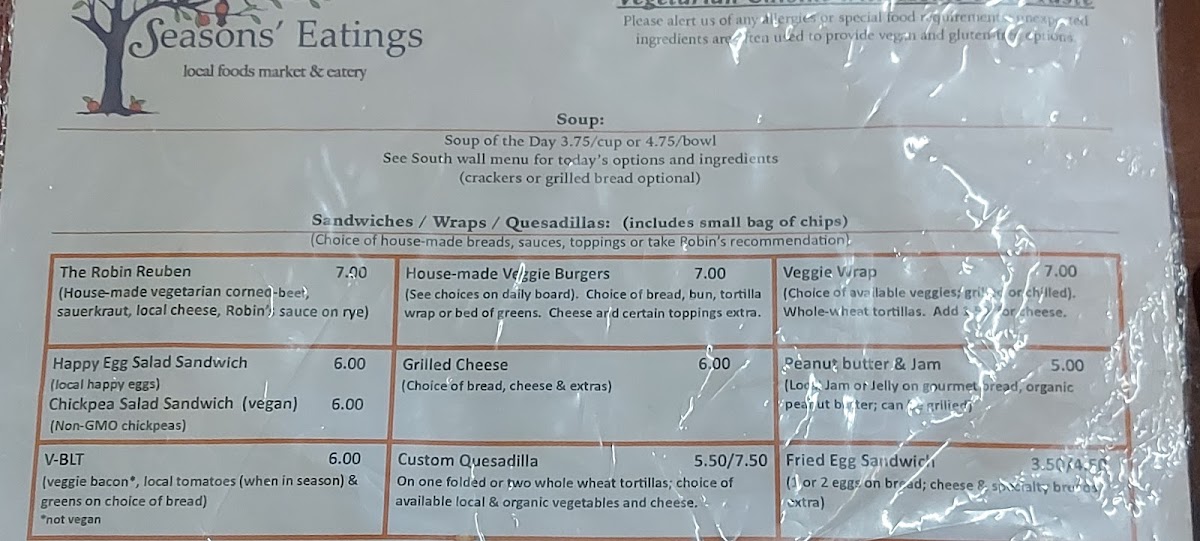 Seasons' Eatings Menu Photo 1