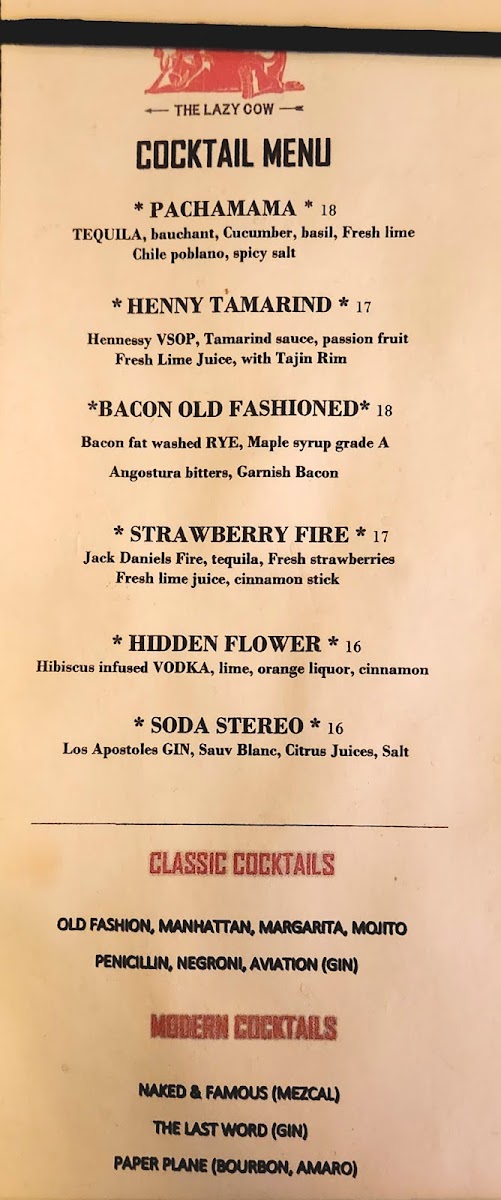 The Lazy Cow Menu Photo 4