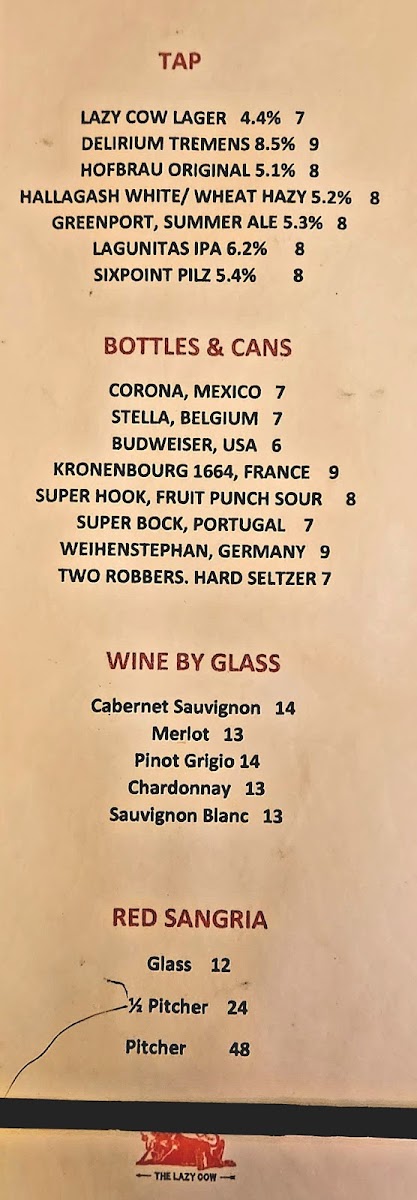 The Lazy Cow Menu Photo 6